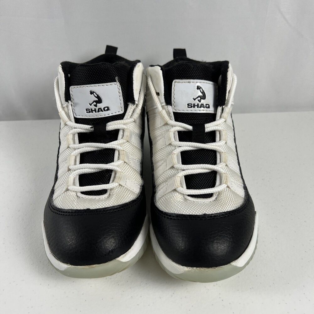 Unisex Shaq Youth Sz 1 Basketball Sneakers Black White Lace Up